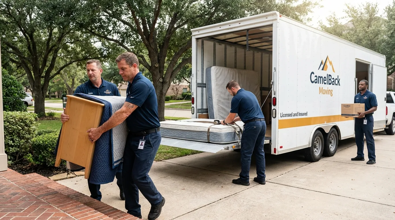 Crew loading residential truck for cross-state move from Carlisle, PA